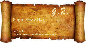 Goga Rozvita névjegykártya